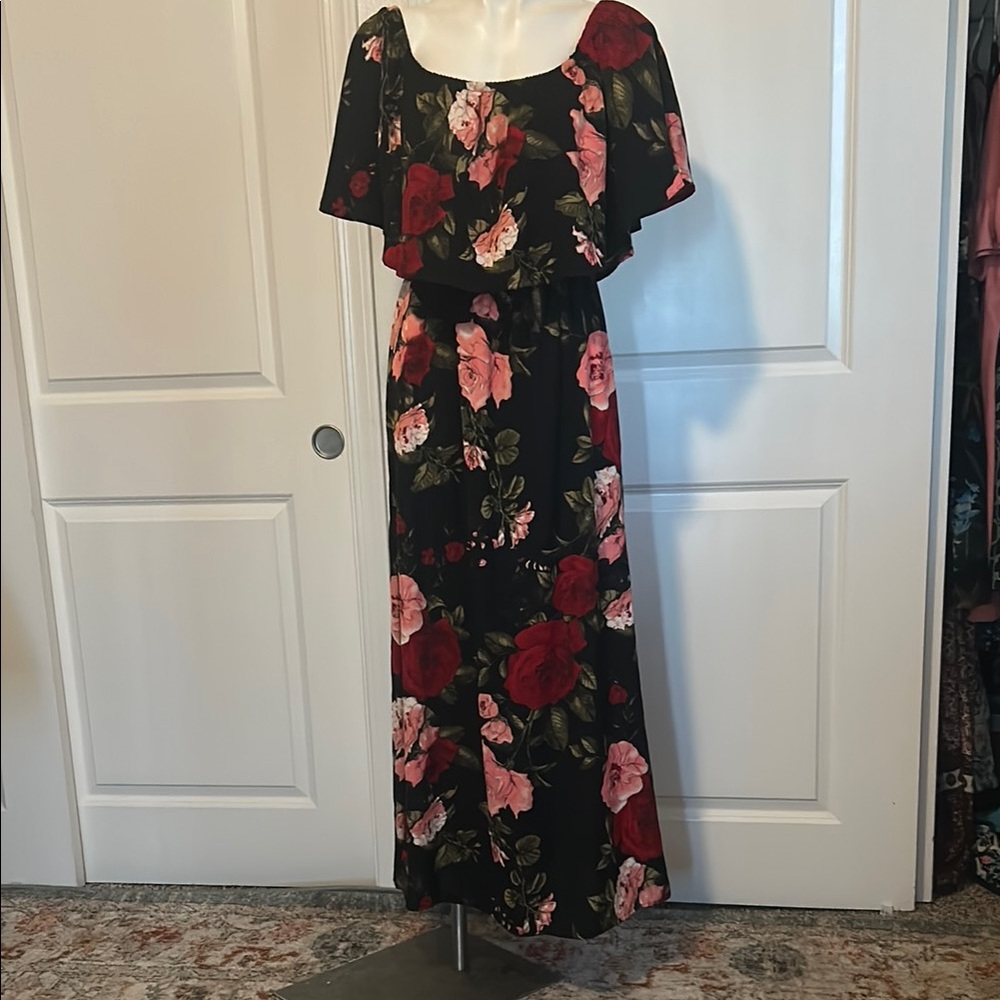 ODDY Pink Flutter Sleeve Maxi Sundress